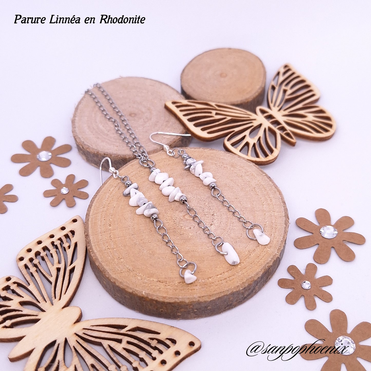 Parure LINNÉA - Porte-Bonheur en Howlite