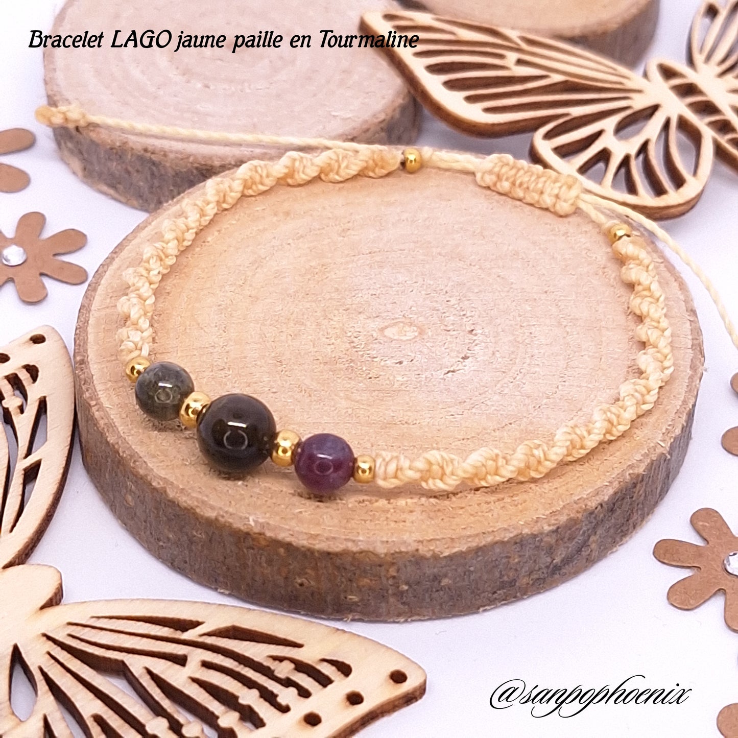 Bracelet porte-bonheur LAGO jaune paille en Tourmaline