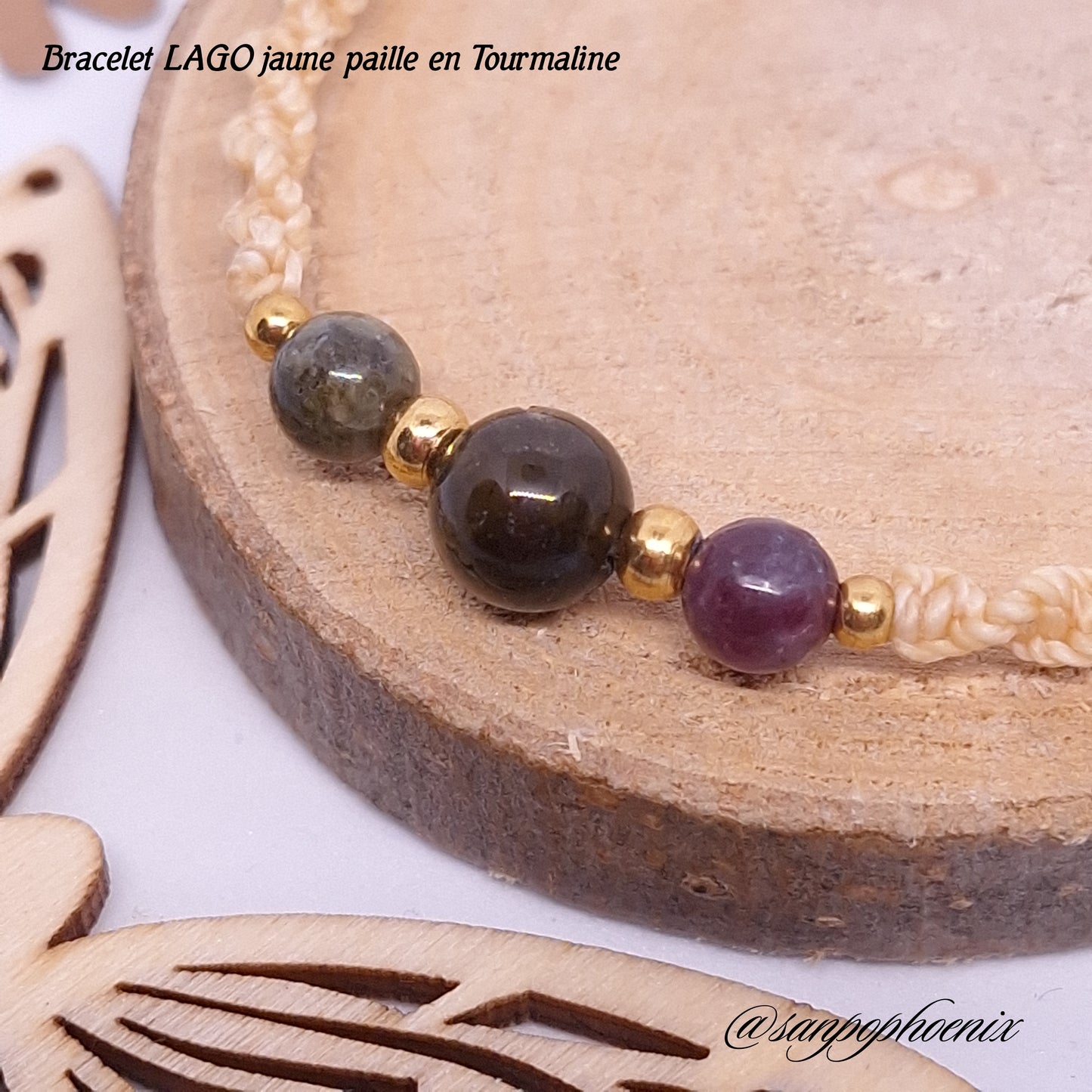 Bracelet porte-bonheur LAGO jaune paille en Tourmaline
