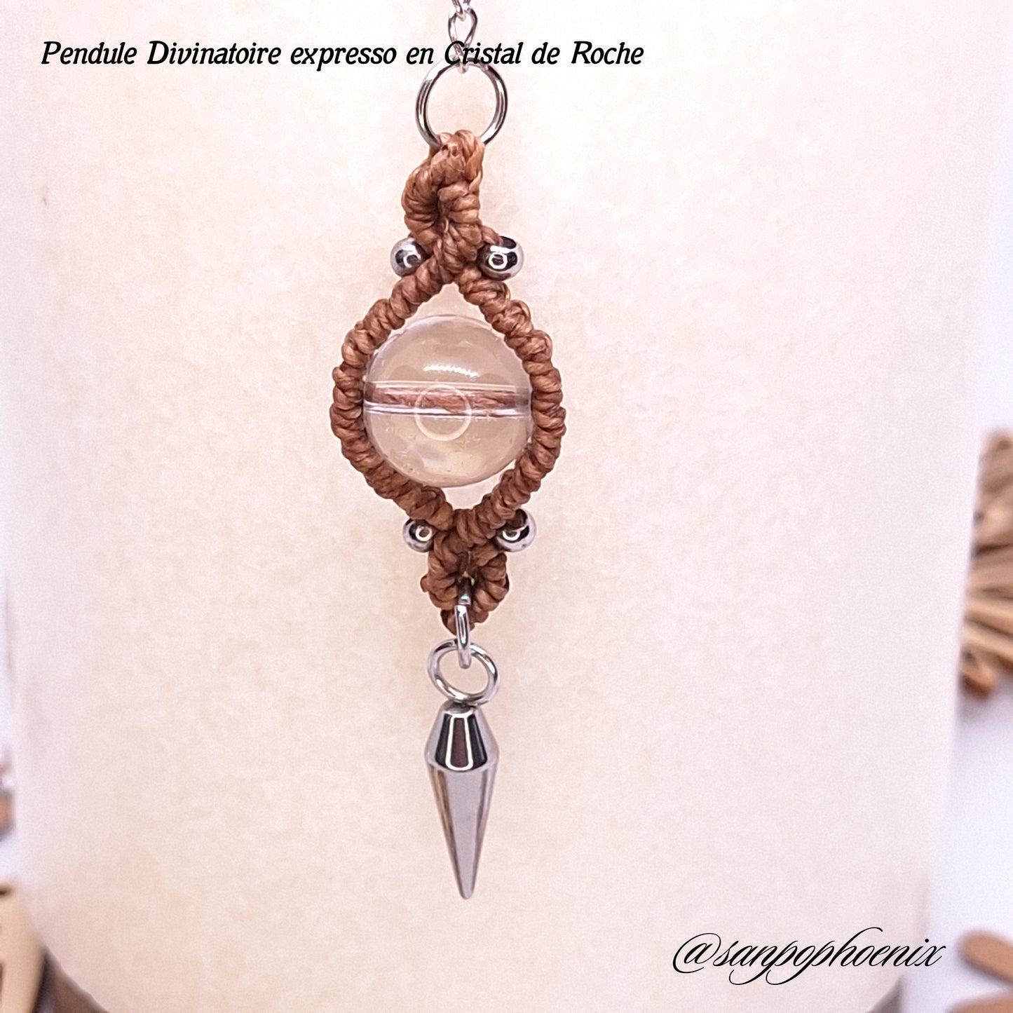 Pendule divinatoire ÉOS Expresso en cristal de roche