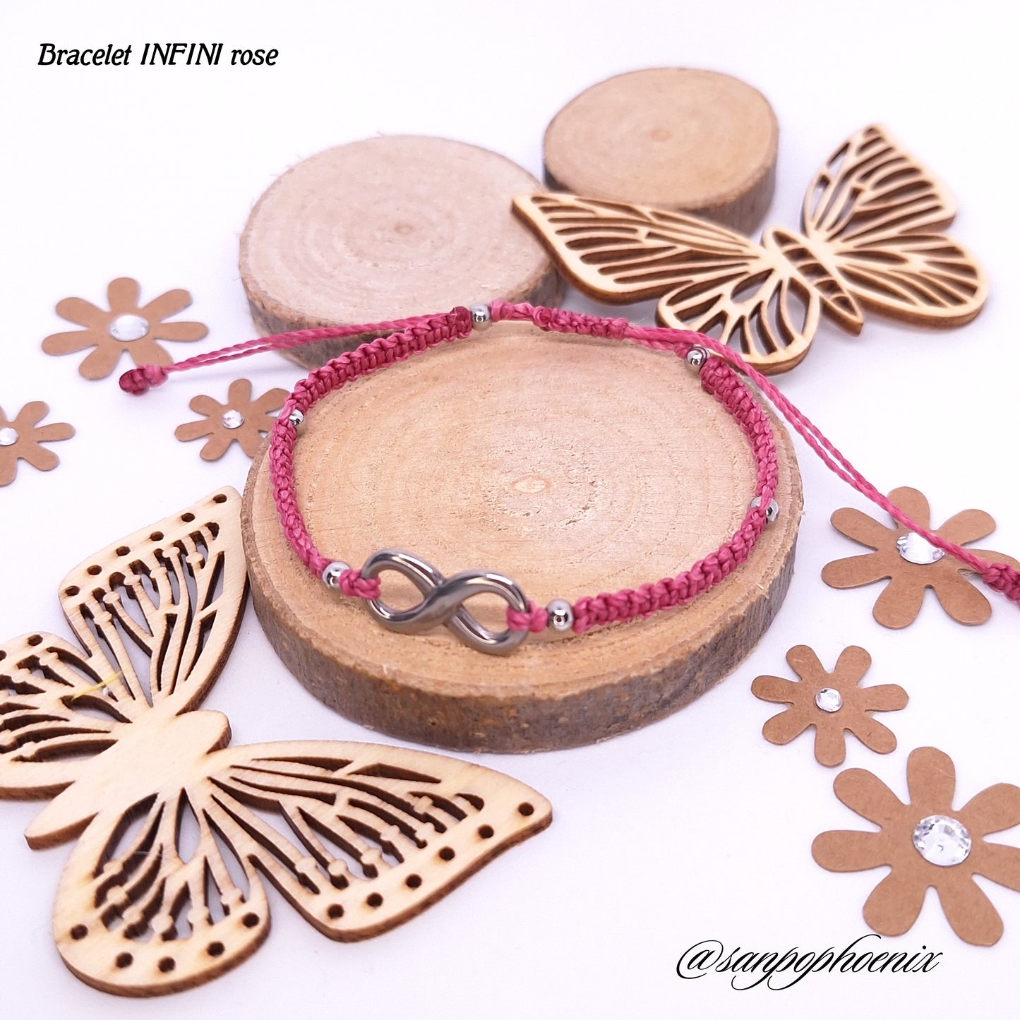 Bracelet porte-bonheur INFINI rose