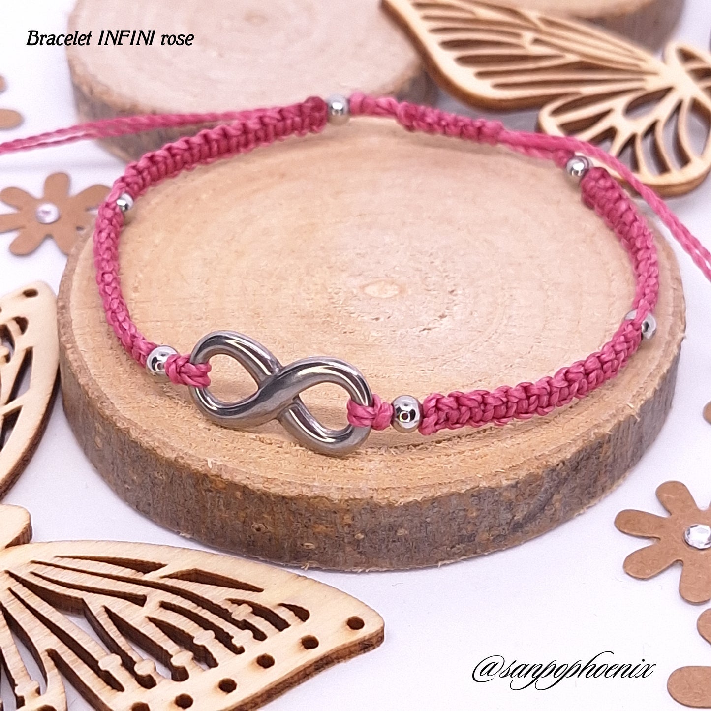 Bracelet porte-bonheur INFINI rose