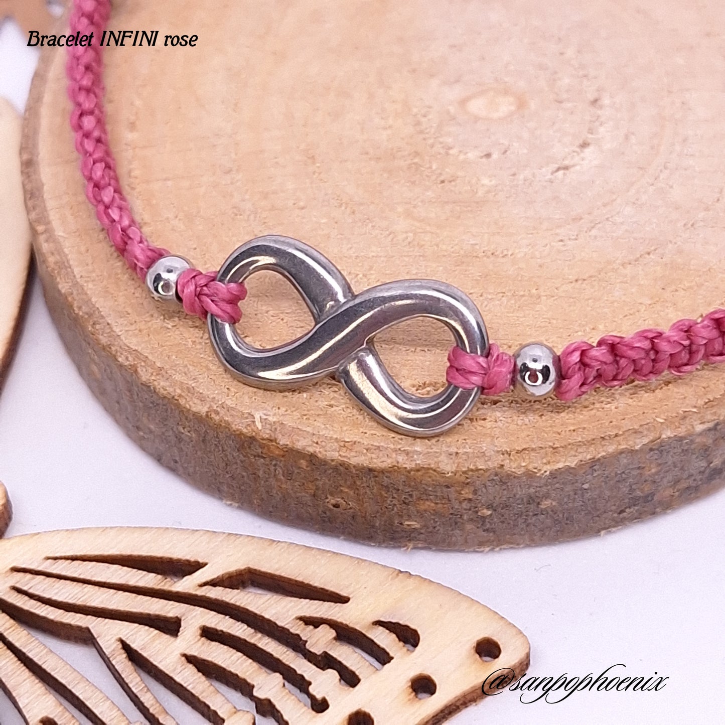Bracelet porte-bonheur INFINI rose