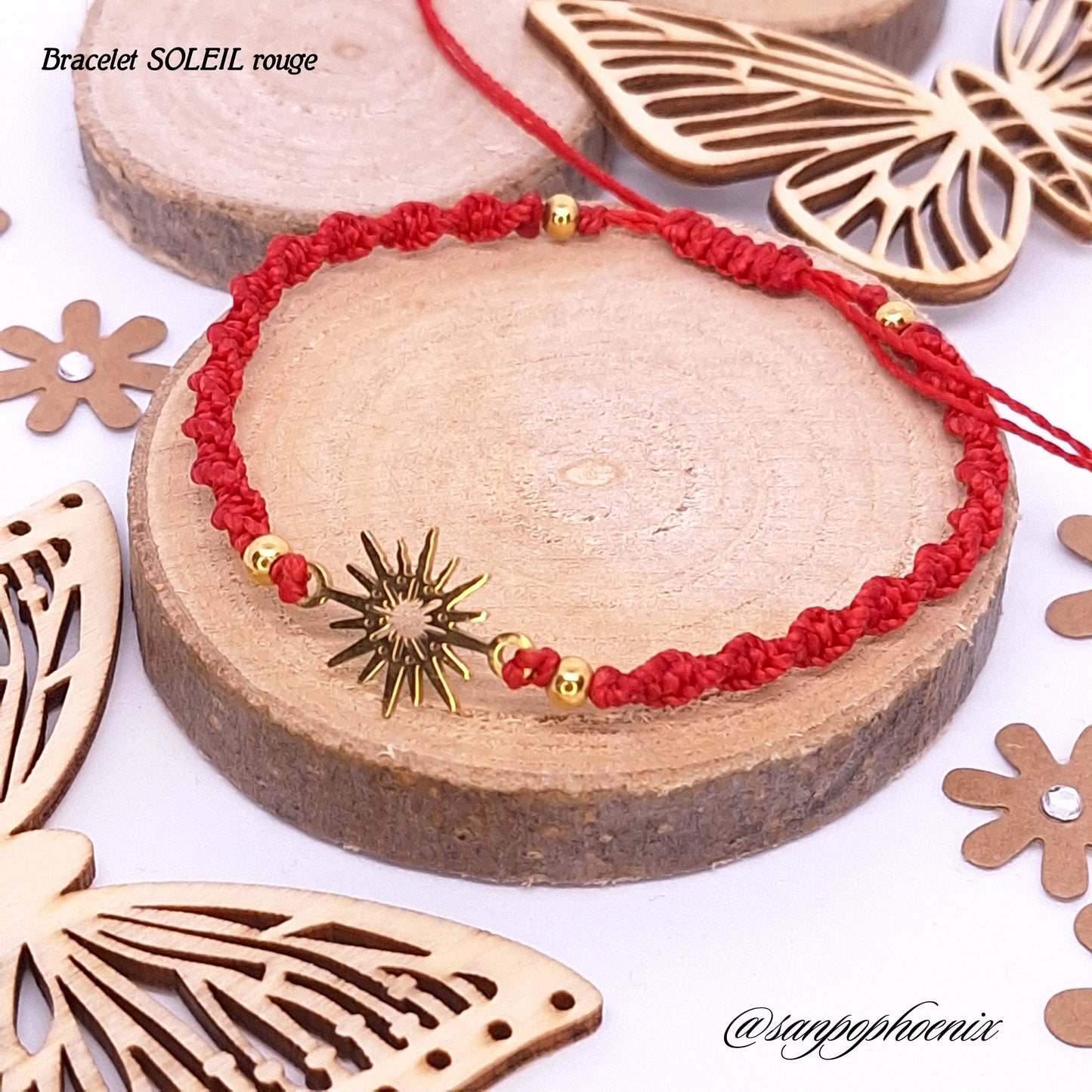 Bracelet porte-bonheur SOLEIL rouge