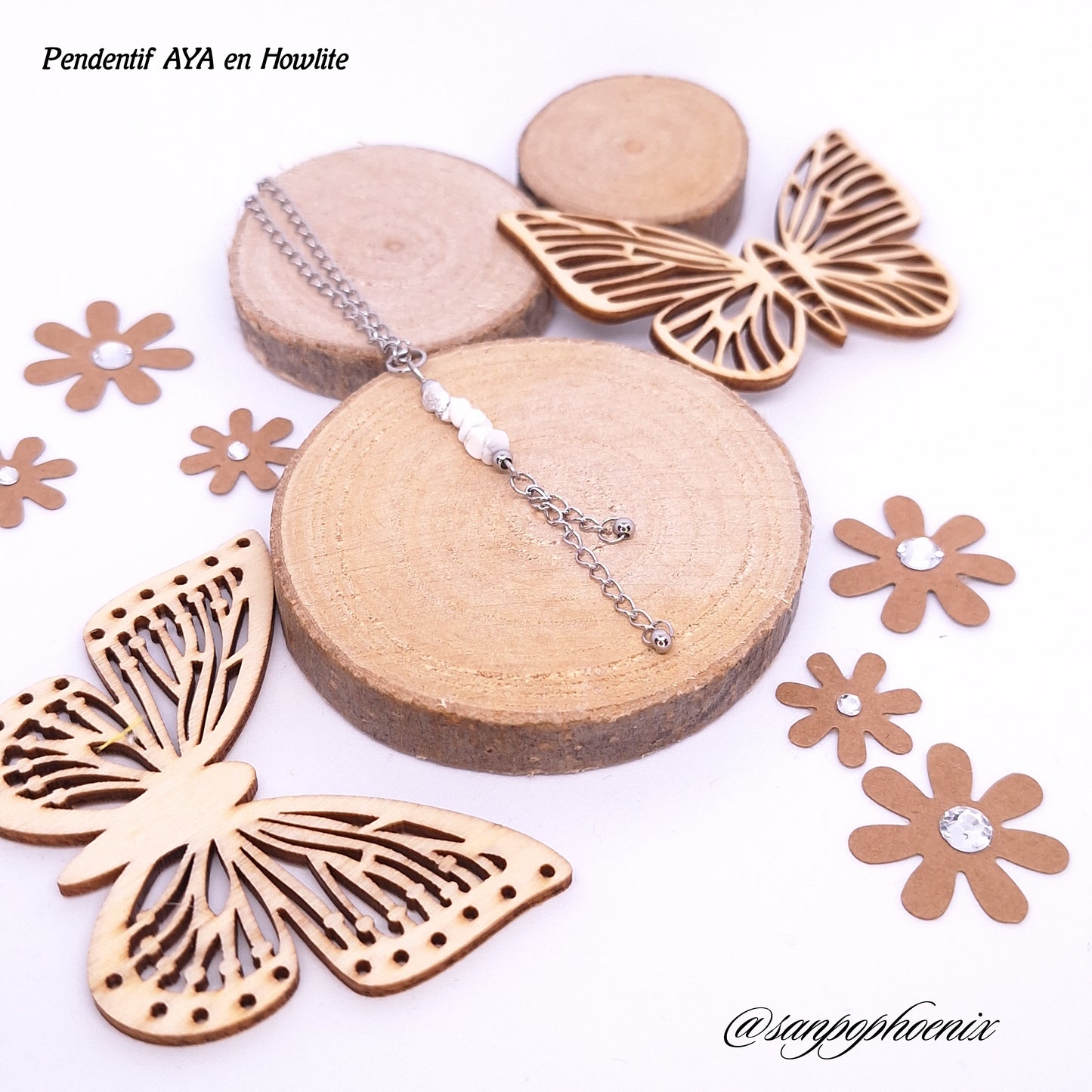 Pendentif AYA - Porte-Bonheur en Howlite