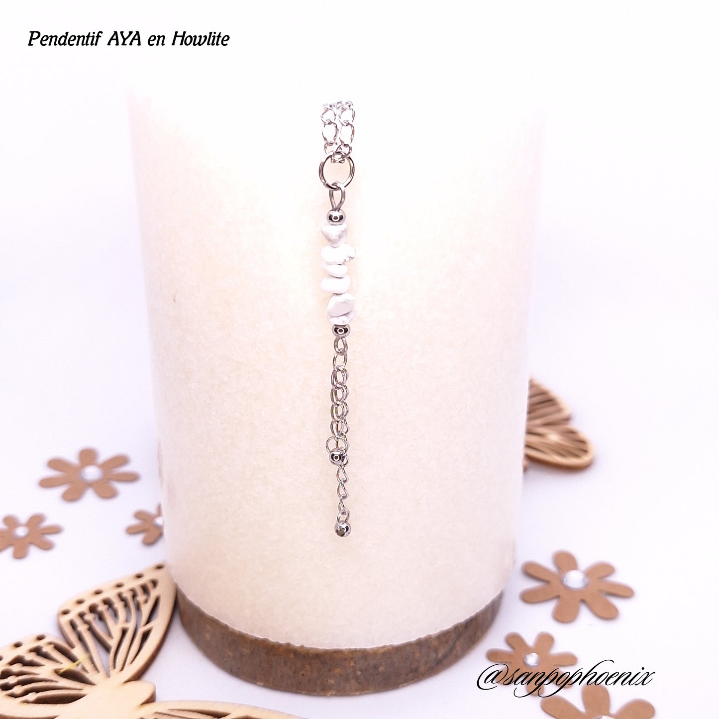 Pendentif AYA - Porte-Bonheur en Howlite