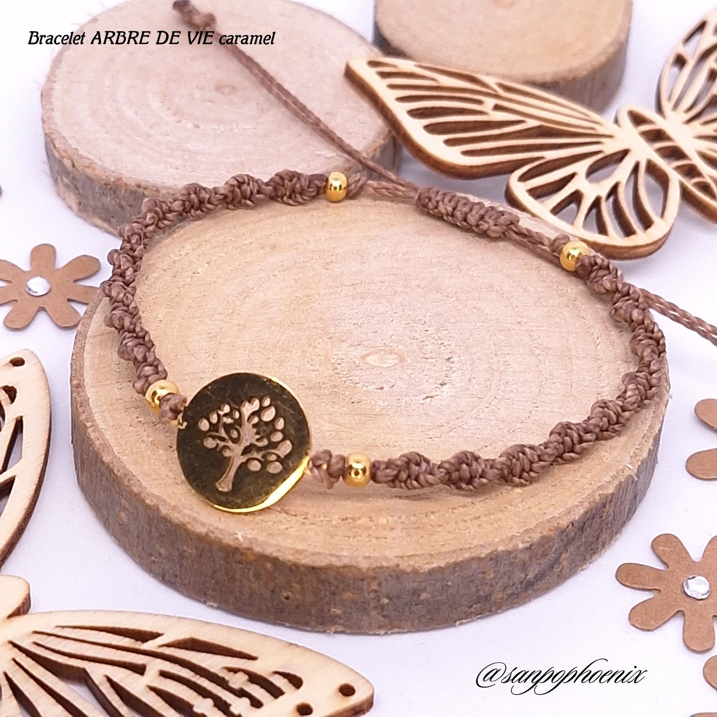Bracelet porte-bonheur ARBRE DE VIE caramel