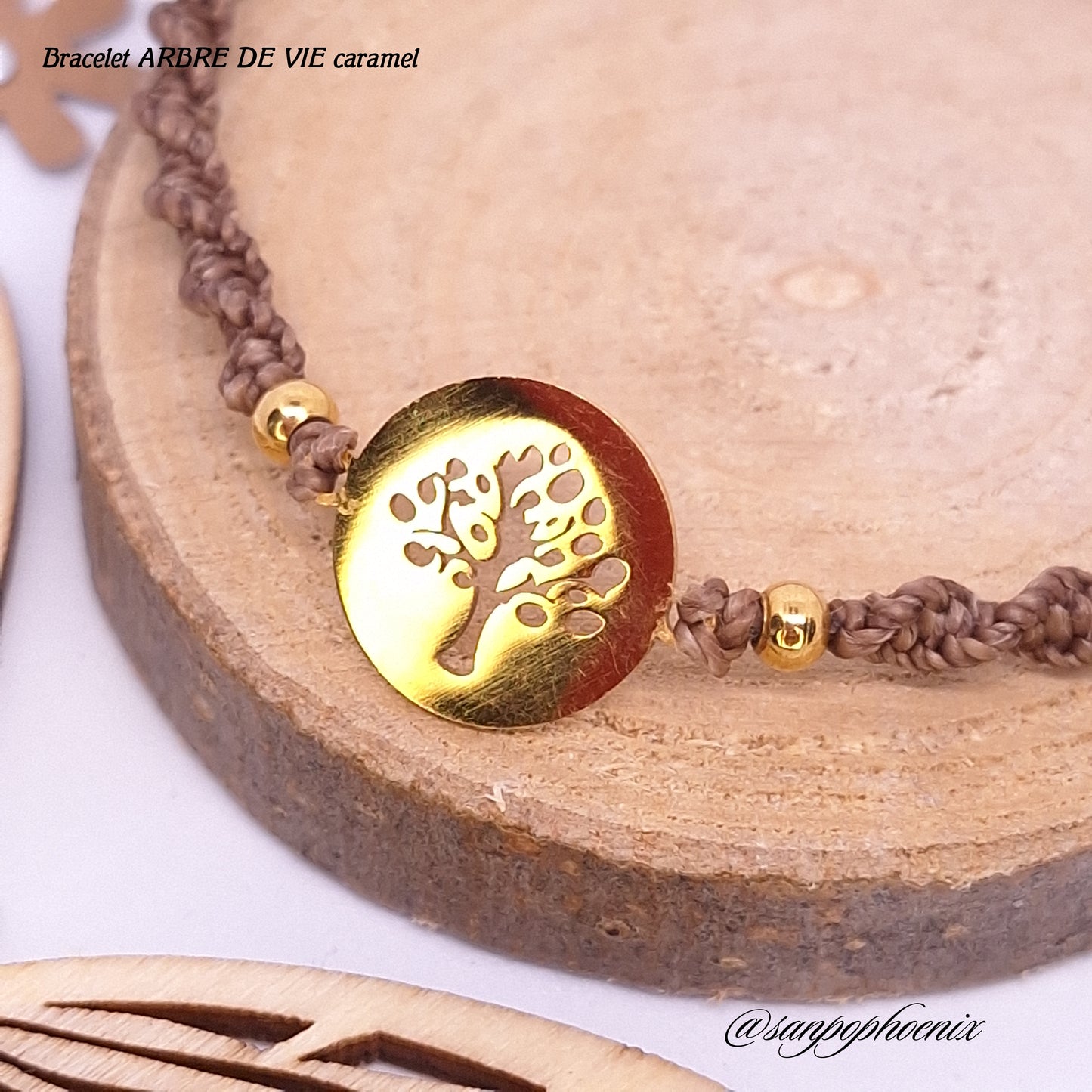 Bracelet porte-bonheur ARBRE DE VIE caramel