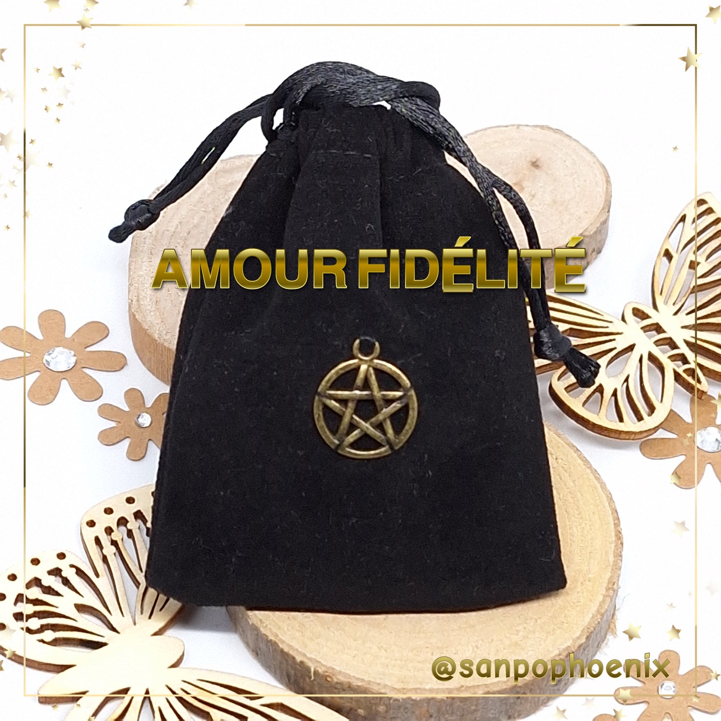 Amulette - pochon noir