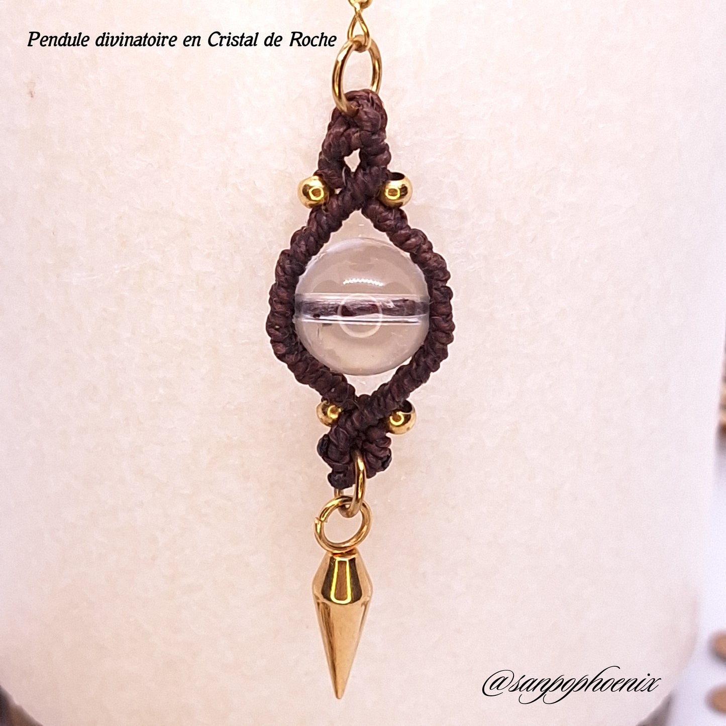 Pendule divinatoire ÉOS cacao en cristal de roche