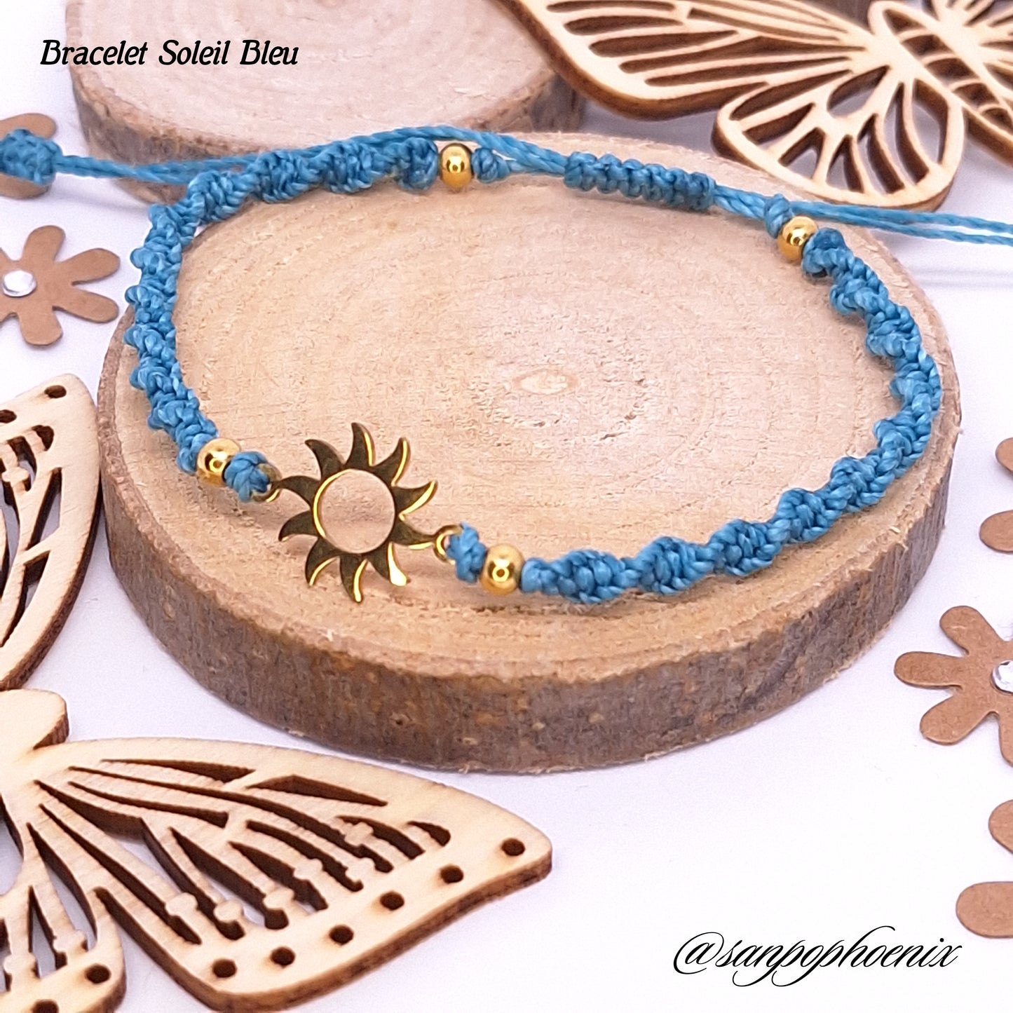 Bracelet porte-bonheur SOLEIL bleu