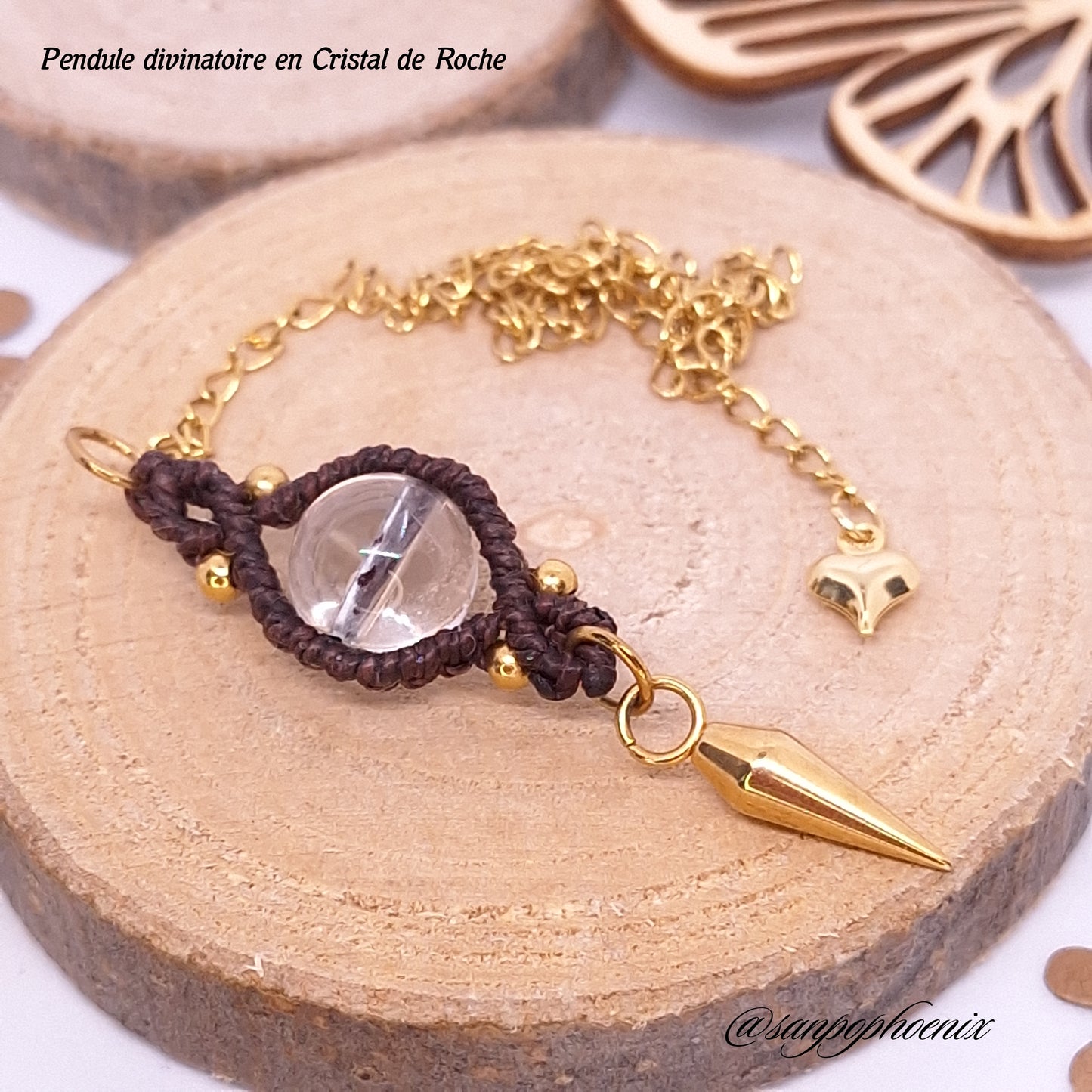 Pendule divinatoire ÉOS cacao en cristal de roche