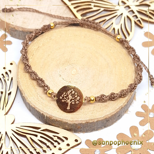 Bracelet porte-bonheur Twister Arbre de Vie (caramel)