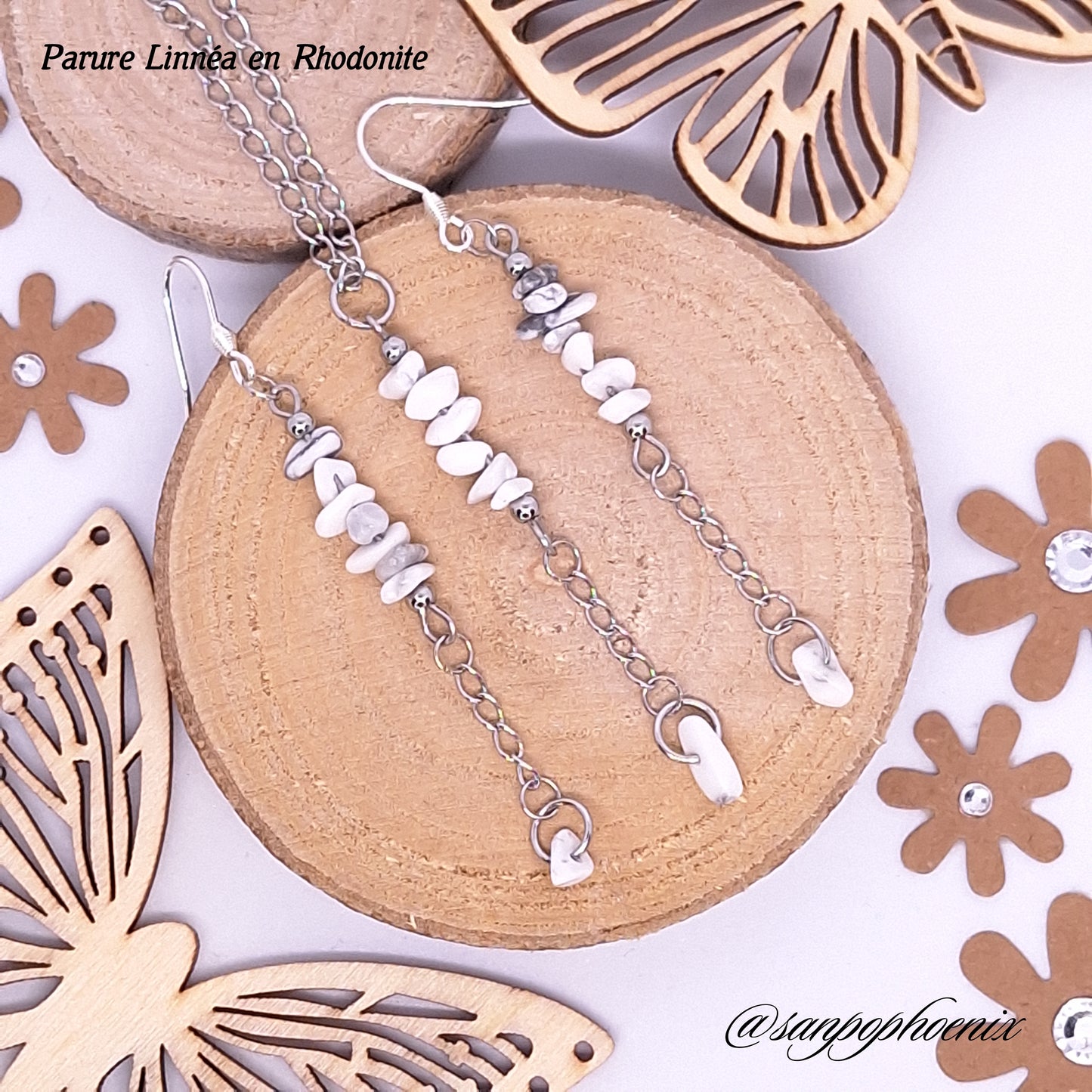 Parure LINNÉA - Porte-Bonheur en Howlite