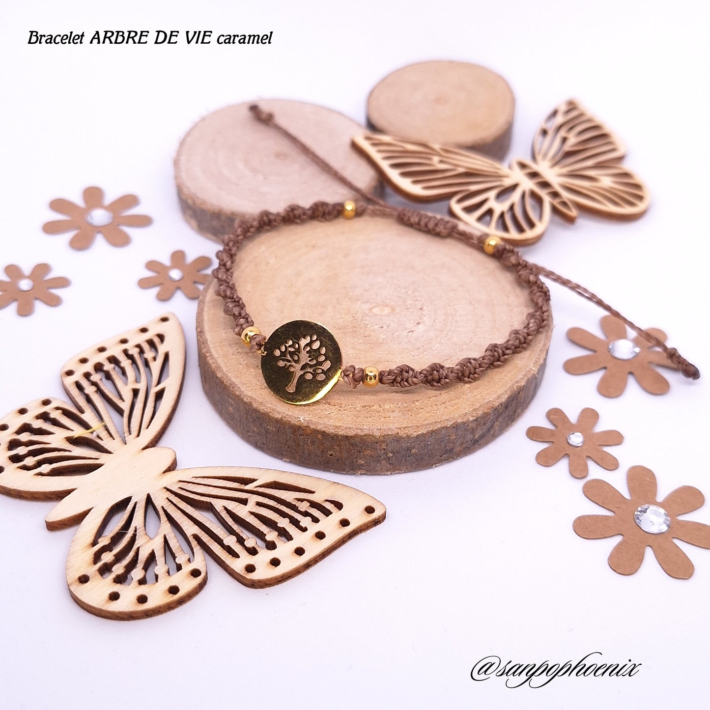 Bracelet porte-bonheur ARBRE DE VIE caramel