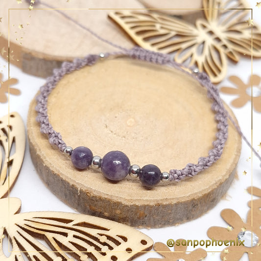 Bracelet porte-bonheur Twister Lépidolite (mauve)