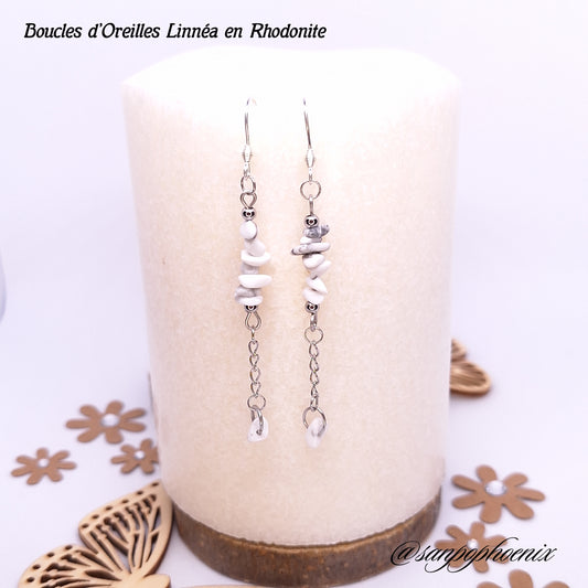 Boucles d'Oreilles LINNÉA - Porte-Bonheur en Howlite