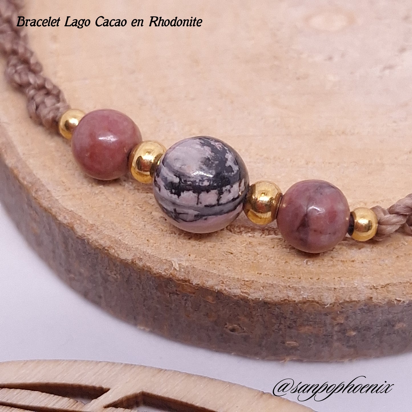 Bracelet porte-bonheur LAGO Choco en Rhodonite