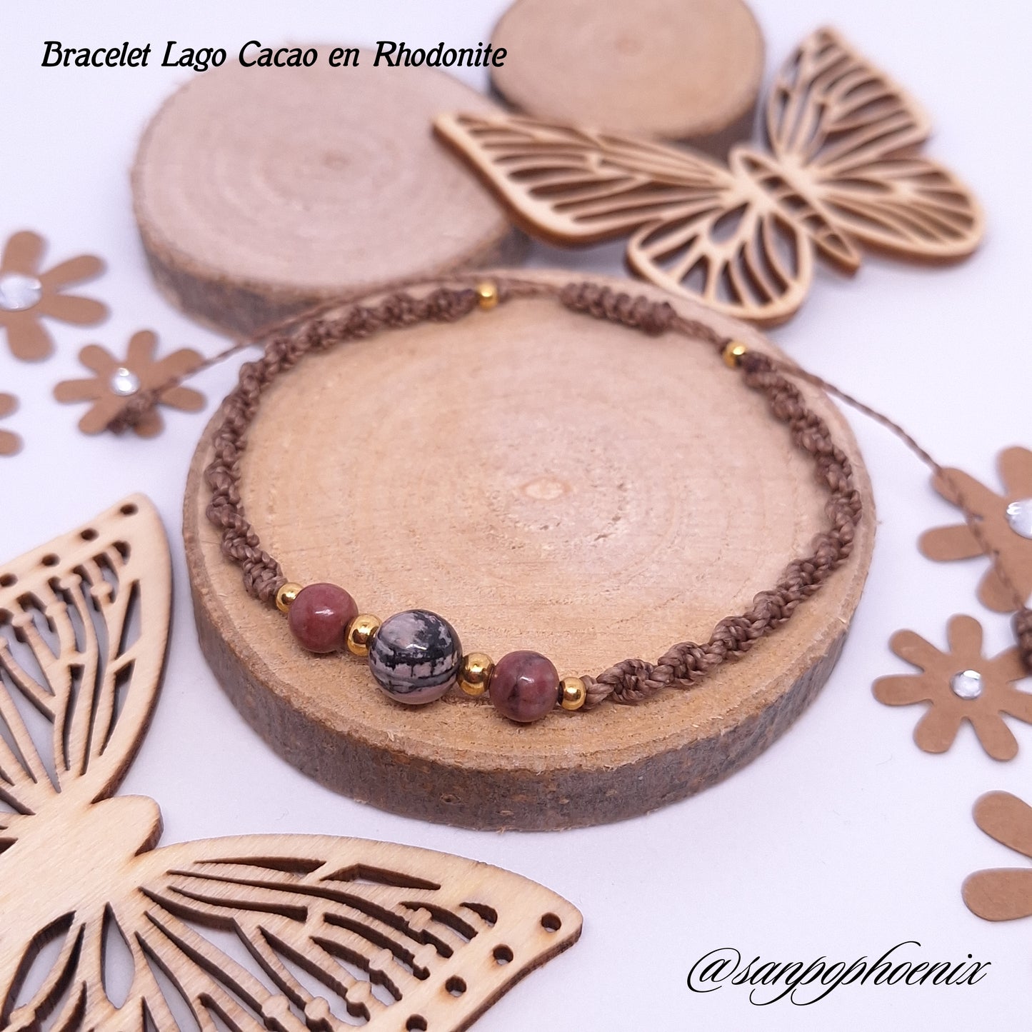 Bracelet porte-bonheur LAGO Choco en Rhodonite