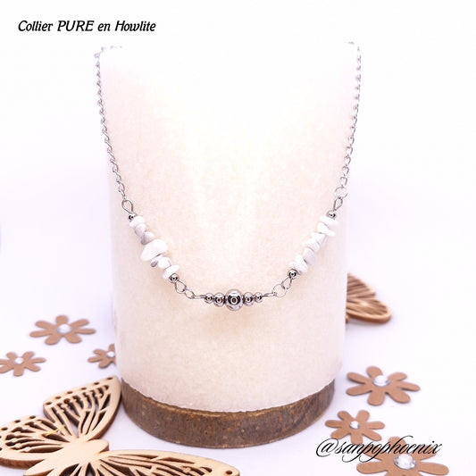 Collier PURE - Porte-Bonheur en Howlite