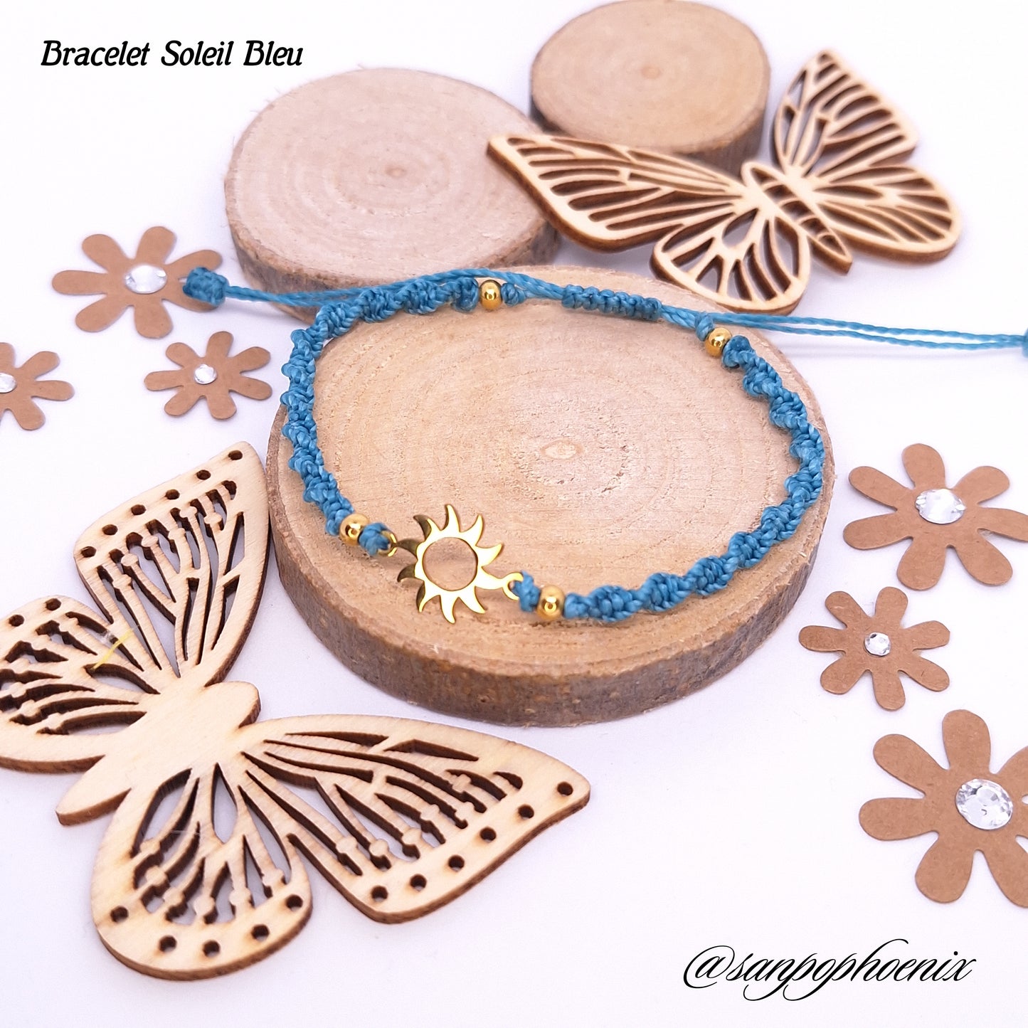 Bracelet porte-bonheur SOLEIL bleu